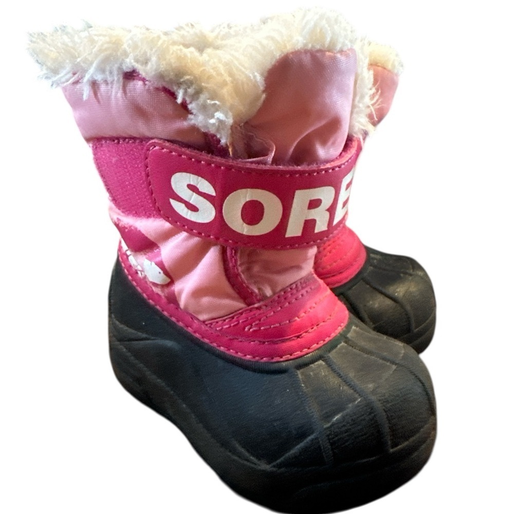 Size 5 Sorel Pink and Black Winter Boots